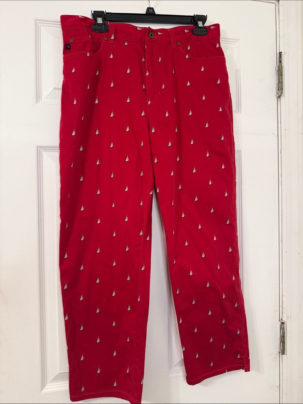 Lauren Ralph Lauren Red Sailboat Print Cropped Chinos